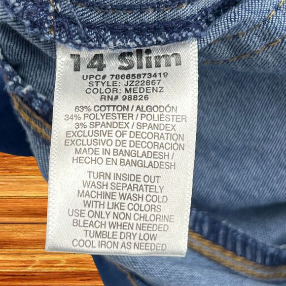 Jordache Jeans Girls 14 Slim Blue Denim Western Super Skinny Medium Wash Pants - Picture 12 of 13